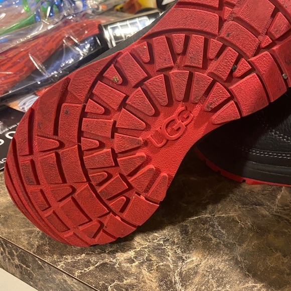 UGG Kids Black Boots with Red Soles - Picture 2 of 5